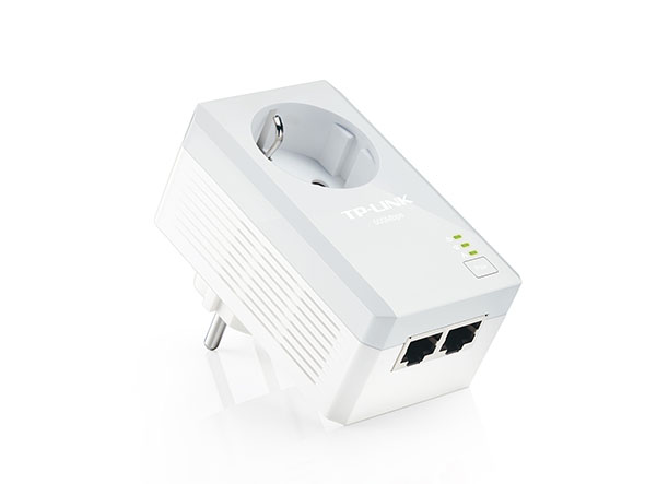 1 adaptateur CPL AV500 2 ports Ethernet avec prise gigogne